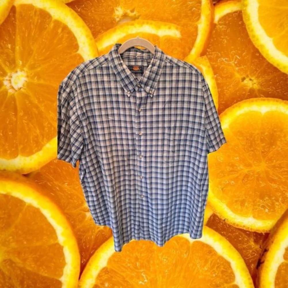 SET of 2 Route 66 Dress Shirts. One Red and the other Blue Plaid‎ Size XL
